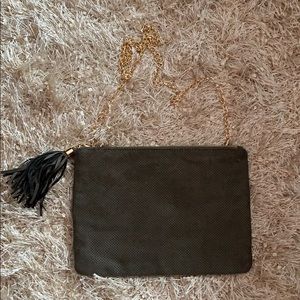 Army green suede crossbody
